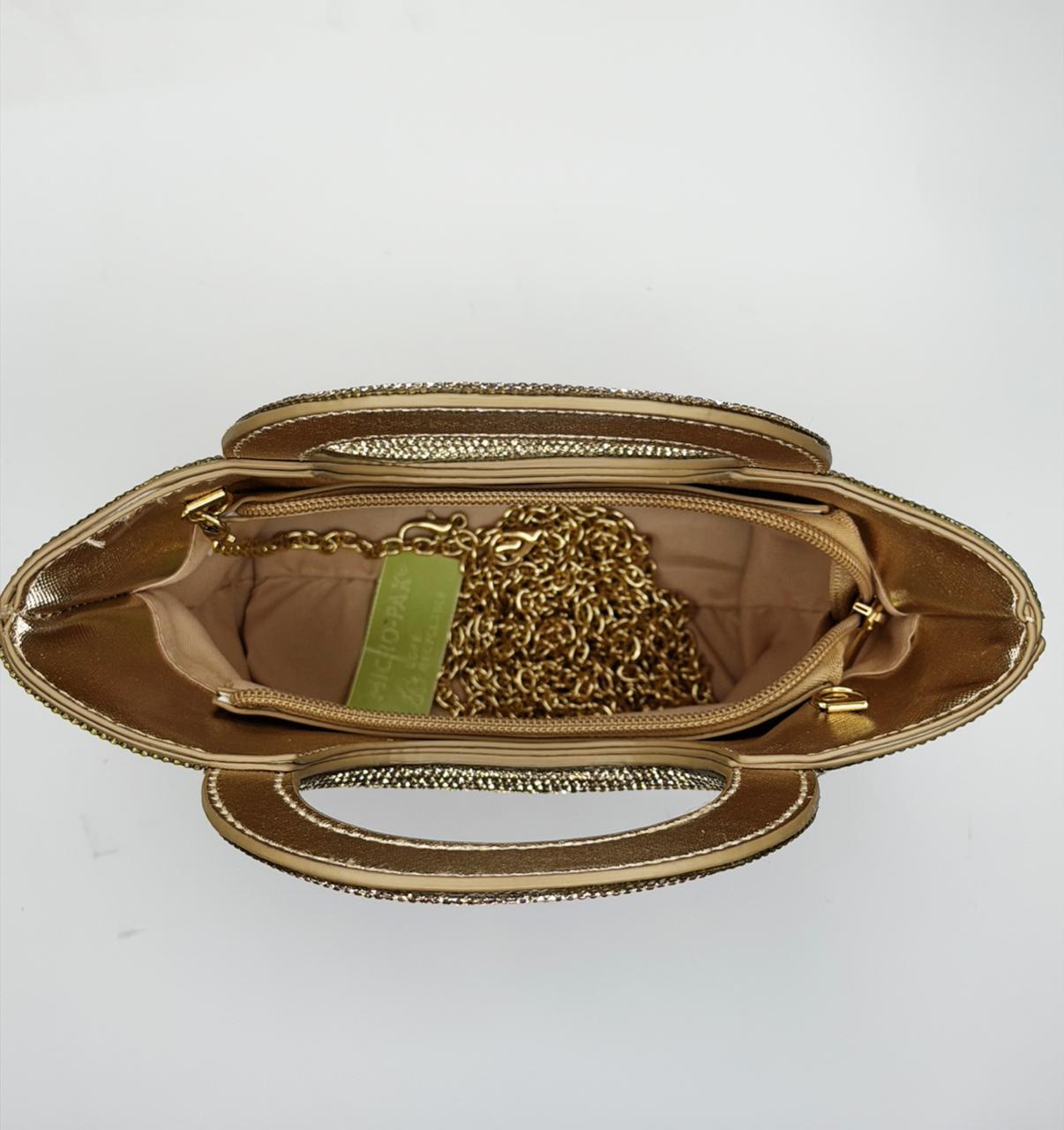 Zarnoor Regal Crystal Box Clutch – Luxury Hand-Set Wedding Handbag in Gold, Silver & Rose Gold