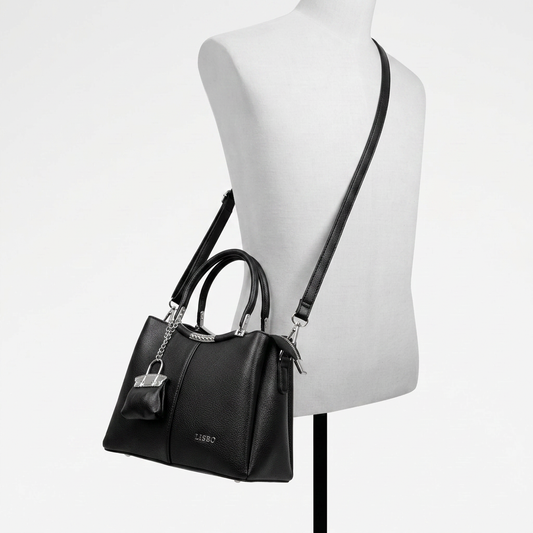 Lisbo Loop Tote Bag in Black — crossbody fit