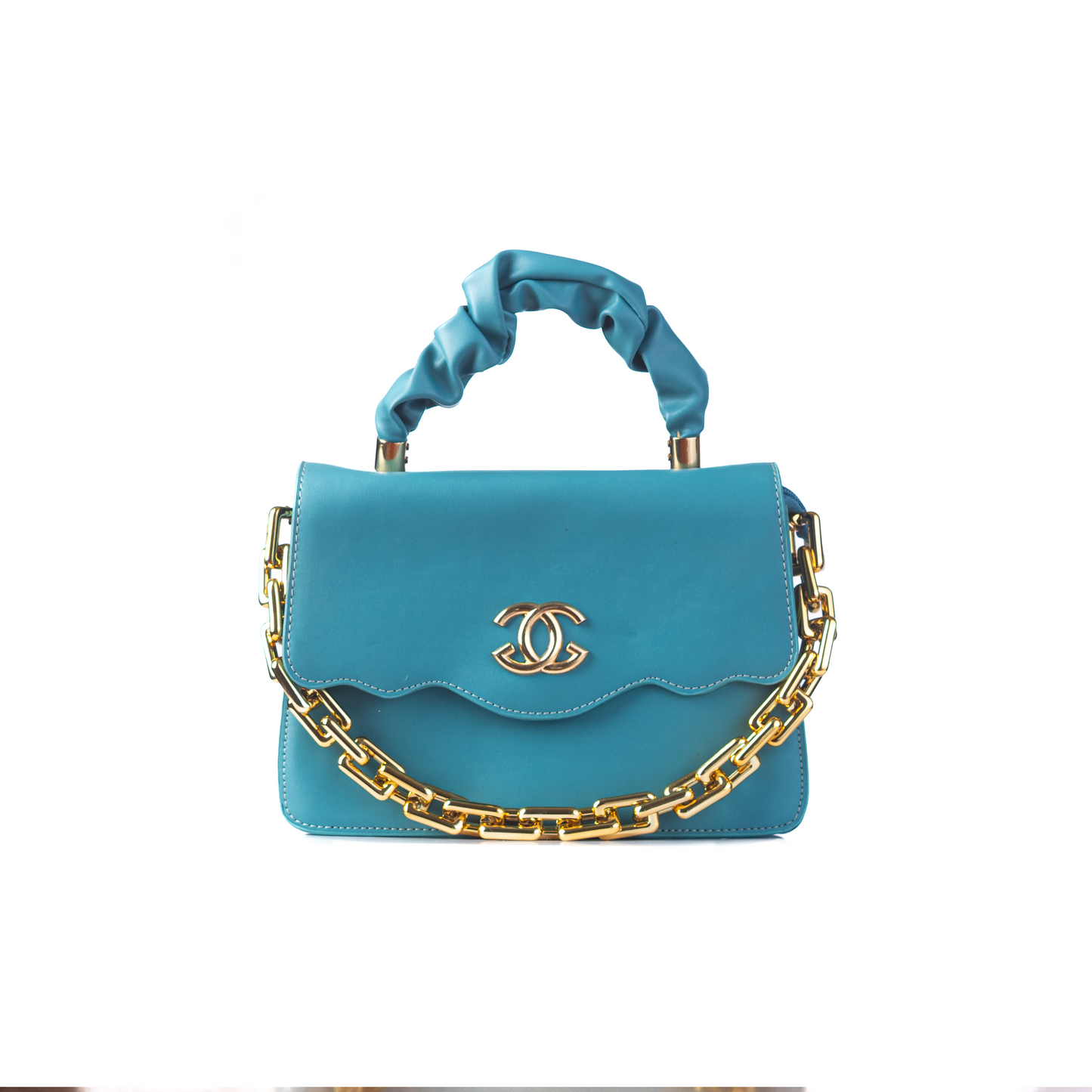 Mahira Ruched Top-Handle Bag