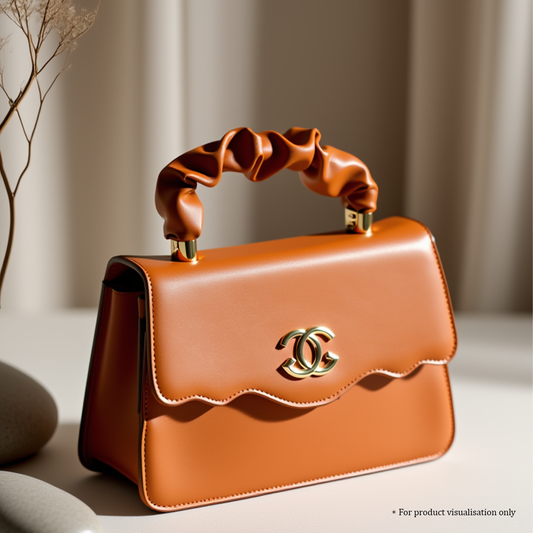 Mahira Ruched Top-Handle Bag