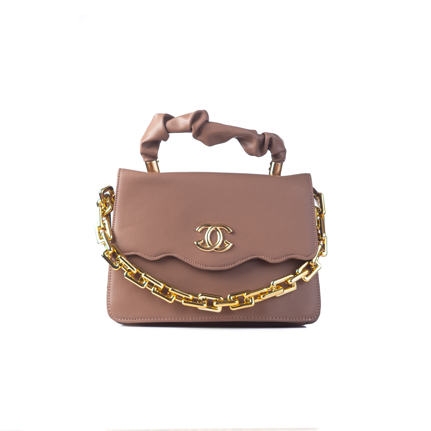 Mahira Ruched Top-Handle Bag