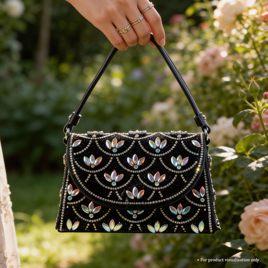 Zhaleh Midnight Bridal Clutch
