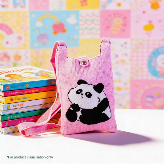 Meenu Pink Panda Crossbody Pouch