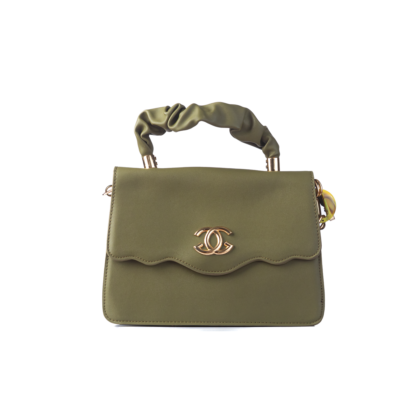 Mahira Ruched Top-Handle Bag