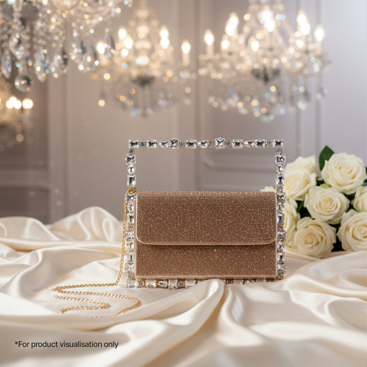 Sabeen Crystal Frame Clutch