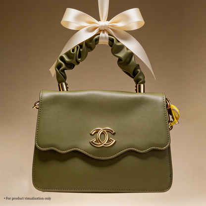 Mahira Ruched Top-Handle Bag