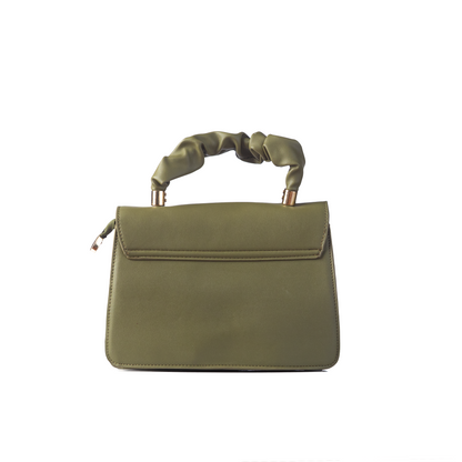 Mahira Ruched Top-Handle Bag