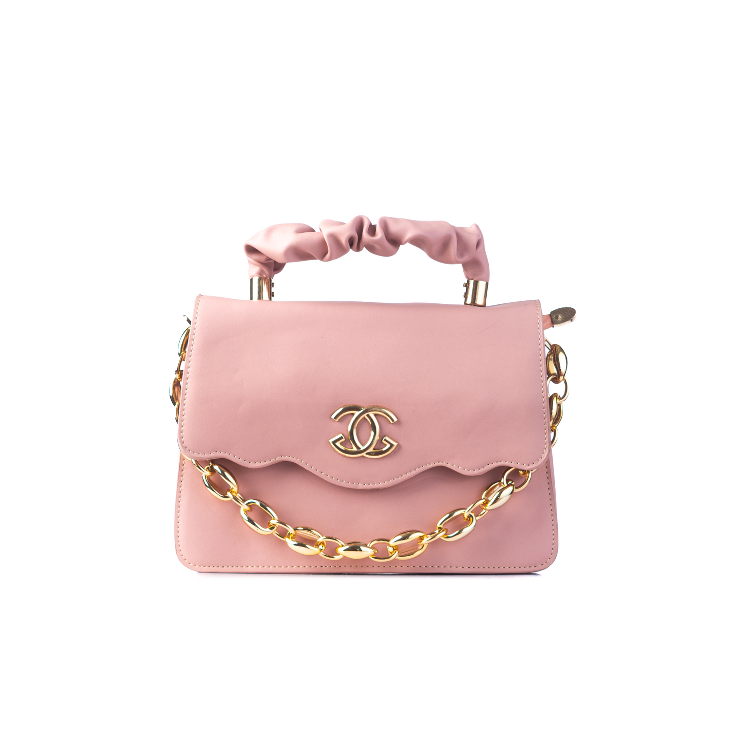 Mahira Ruched Top-Handle Bag