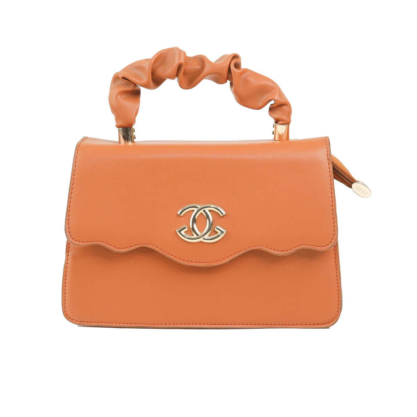 Mahira Ruched Top-Handle Bag