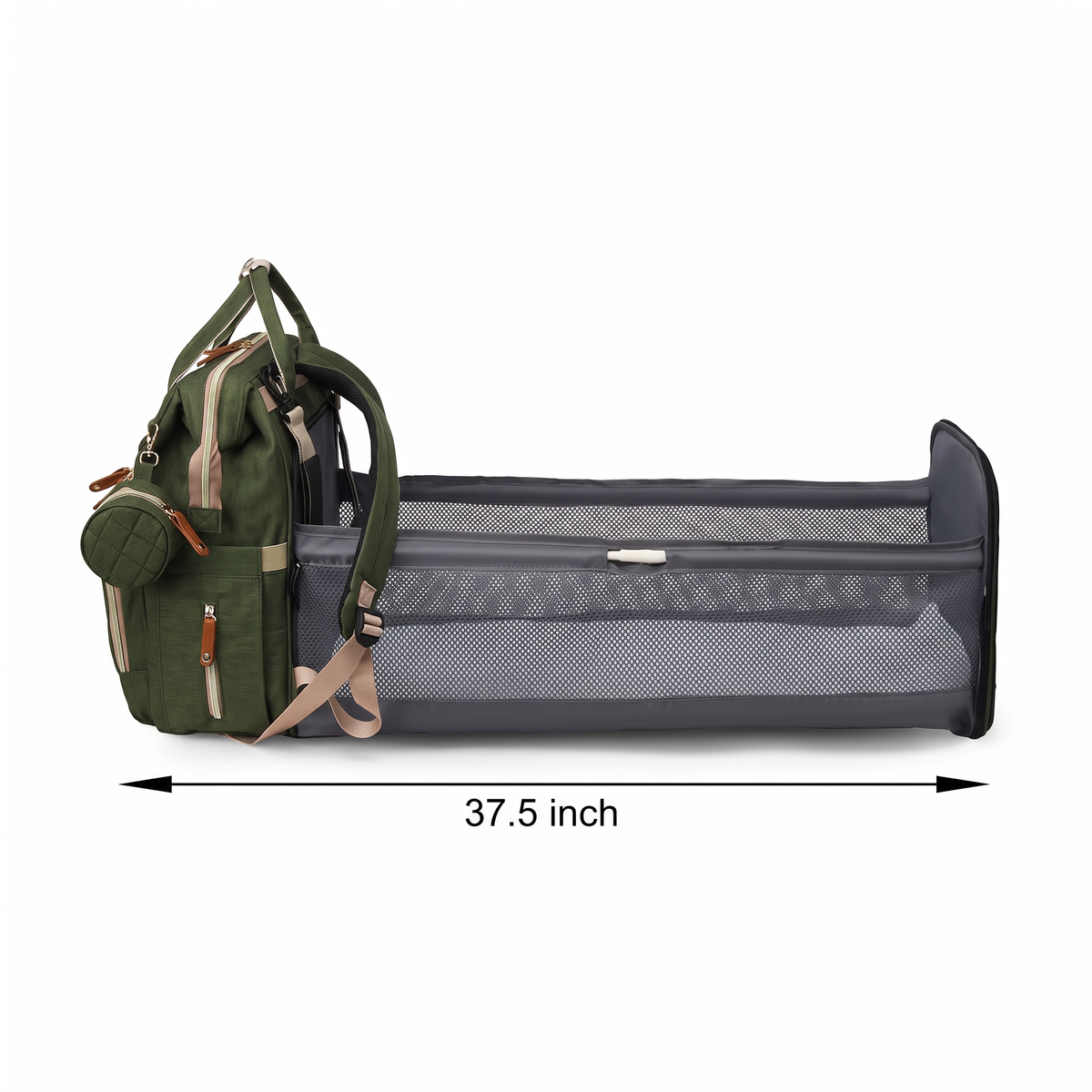 Cradle Convertible Baby Diaper Backpack with Fold-Out Bed