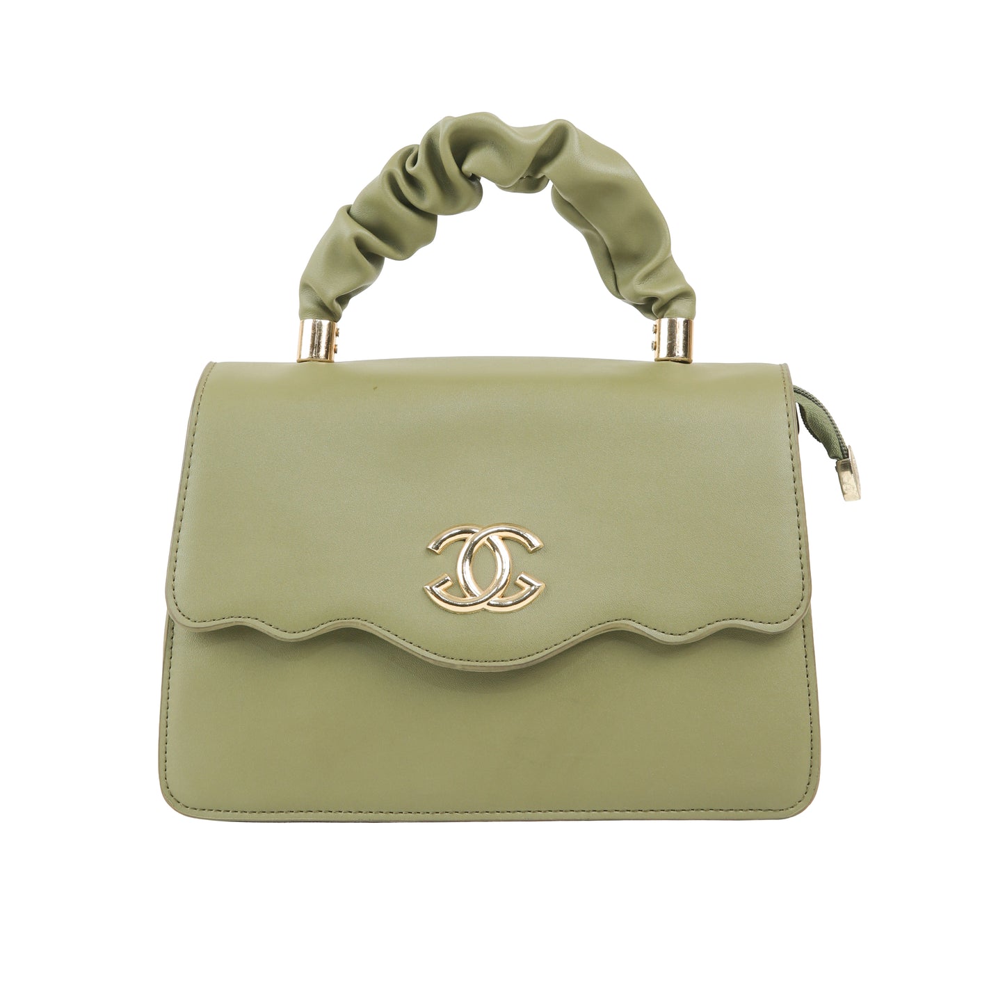 Mahira Ruched Top-Handle Bag