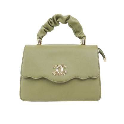 Mahira Ruched Top-Handle Bag