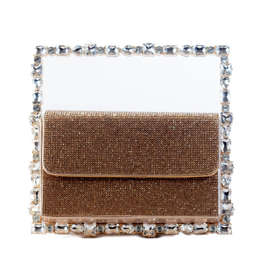 Sabeen Crystal Frame Clutch