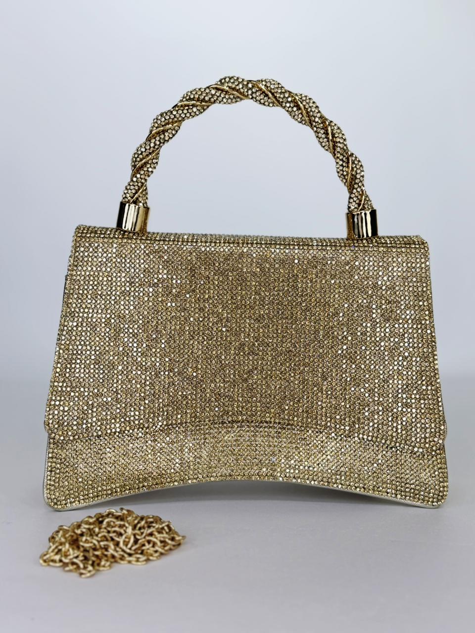Zarnigar Heritage Crystal Box Clutch – Premium Hand-Set Bridal Handbag in Gold, Silver & Rose Gold