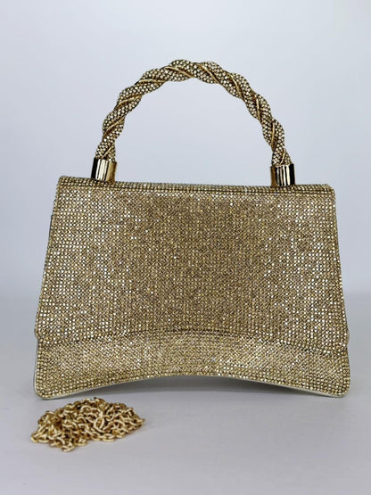 Zarnigar Heritage Crystal Box Clutch – Premium Hand-Set Bridal Handbag in Gold, Silver & Rose Gold