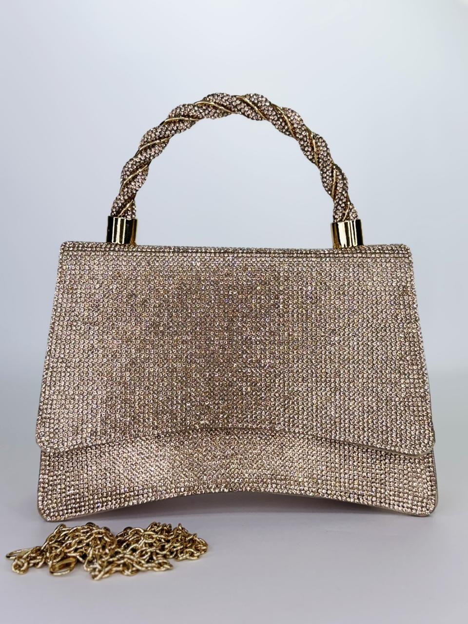 Zarnigar Heritage Crystal Box Clutch – Premium Hand-Set Bridal Handbag in Gold, Silver & Rose Gold