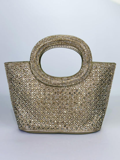 Zarnoor Regal Crystal Box Clutch – Luxury Hand-Set Wedding Handbag in Gold, Silver & Rose Gold