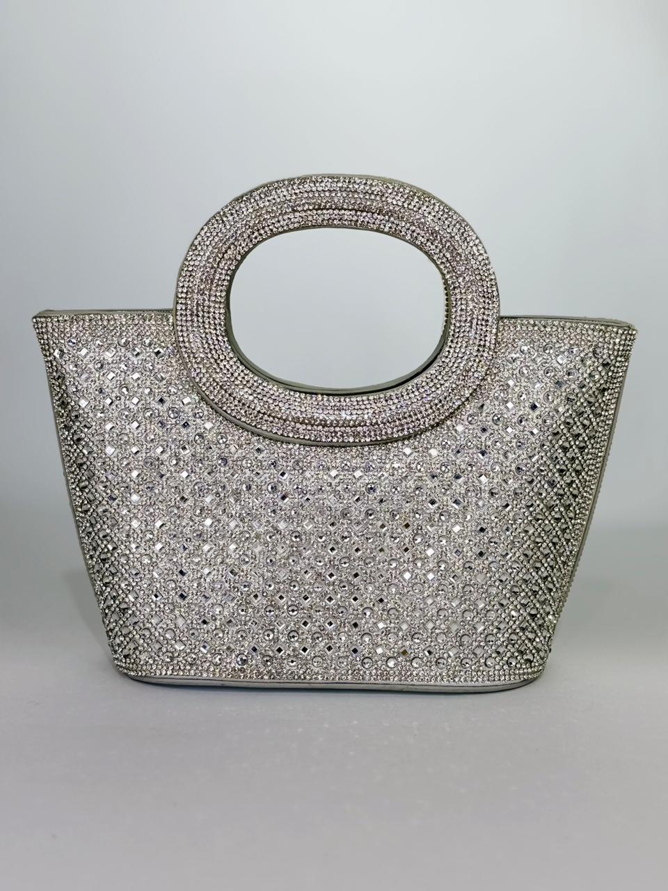 Zarnoor Regal Crystal Box Clutch – Luxury Hand-Set Wedding Handbag in Gold, Silver & Rose Gold