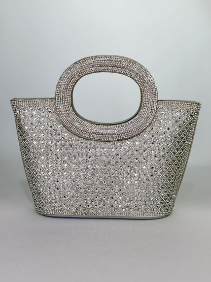 Zarnoor Regal Crystal Box Clutch – Luxury Hand-Set Wedding Handbag in Gold, Silver & Rose Gold