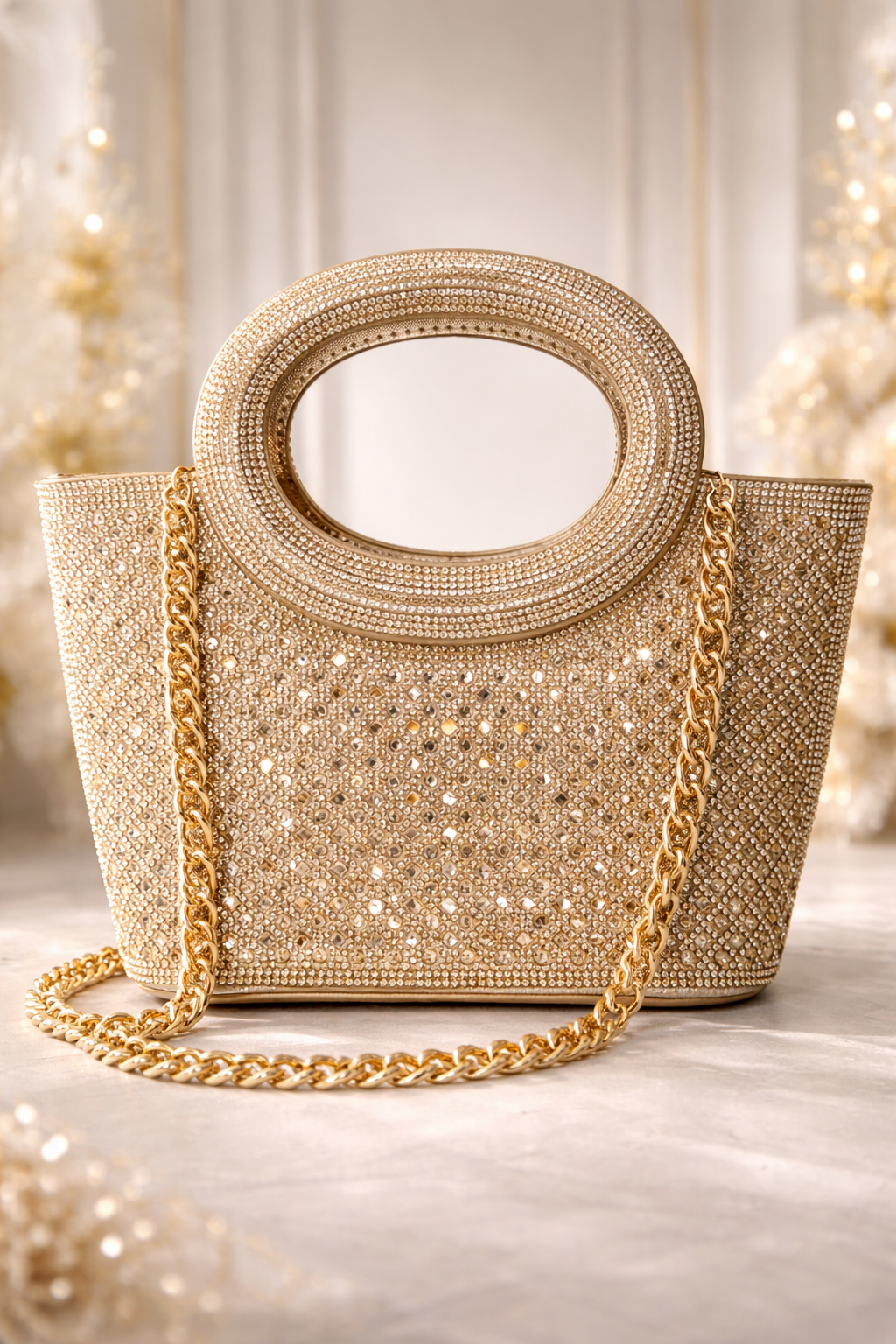 Zarnoor Regal Crystal Box Clutch – Luxury Hand-Set Wedding Handbag in Gold, Silver & Rose Gold