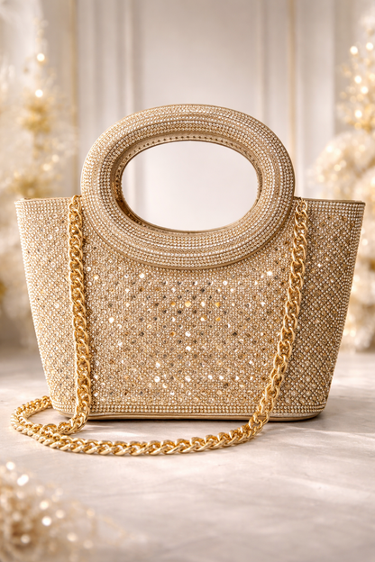 Zarnoor Regal Crystal Box Clutch – Luxury Hand-Set Wedding Handbag in Gold, Silver & Rose Gold