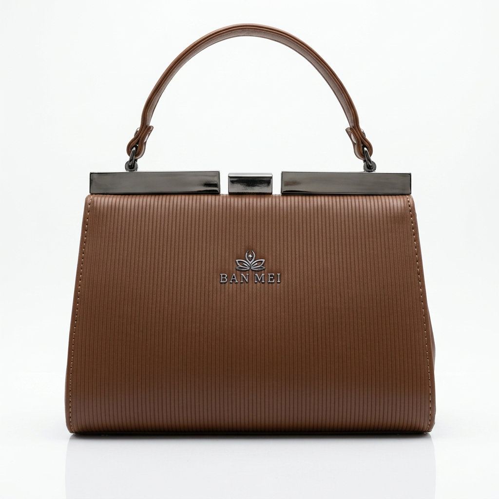 Ban Mei Frame Handbag in Brown — front view