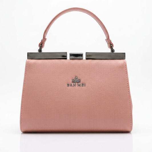 Ban Mei Frame Handbag in Pink — front view