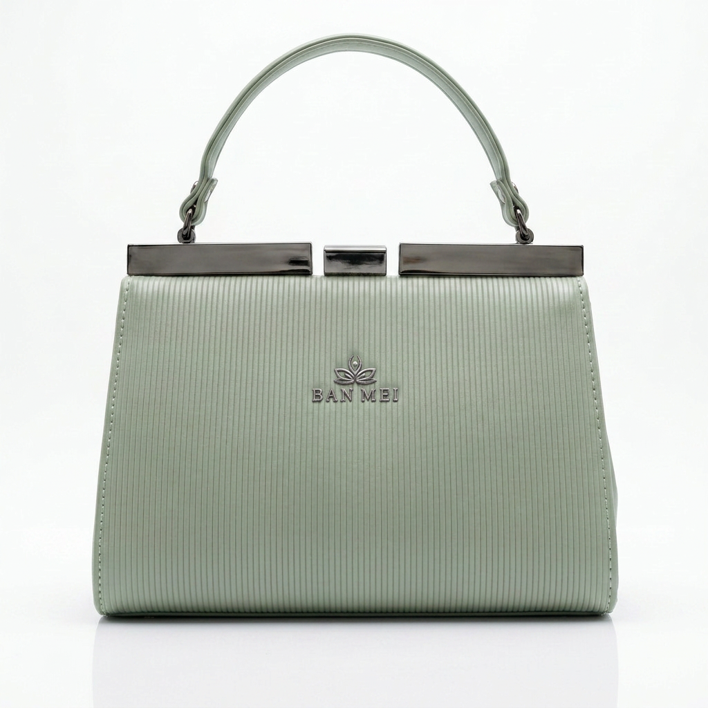 Ban Mei Frame Handbag in Sage Green — front view