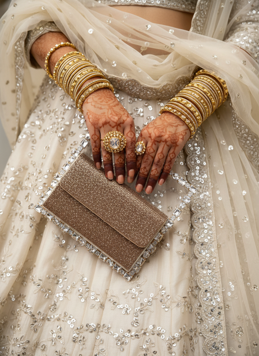Sabeen Crystal Frame Clutch