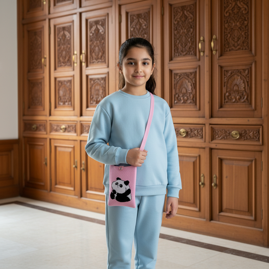 Meenu Pink Panda Crossbody Pouch