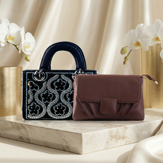 The Chocolate & Azure Ornament Duo