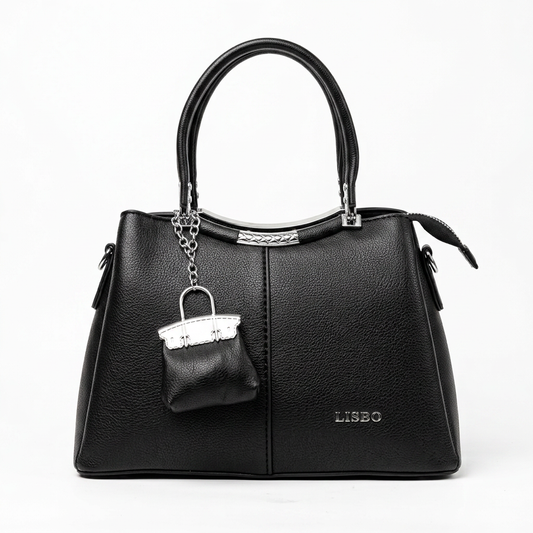 Lisbo Loop Tote Bag in Black — front view