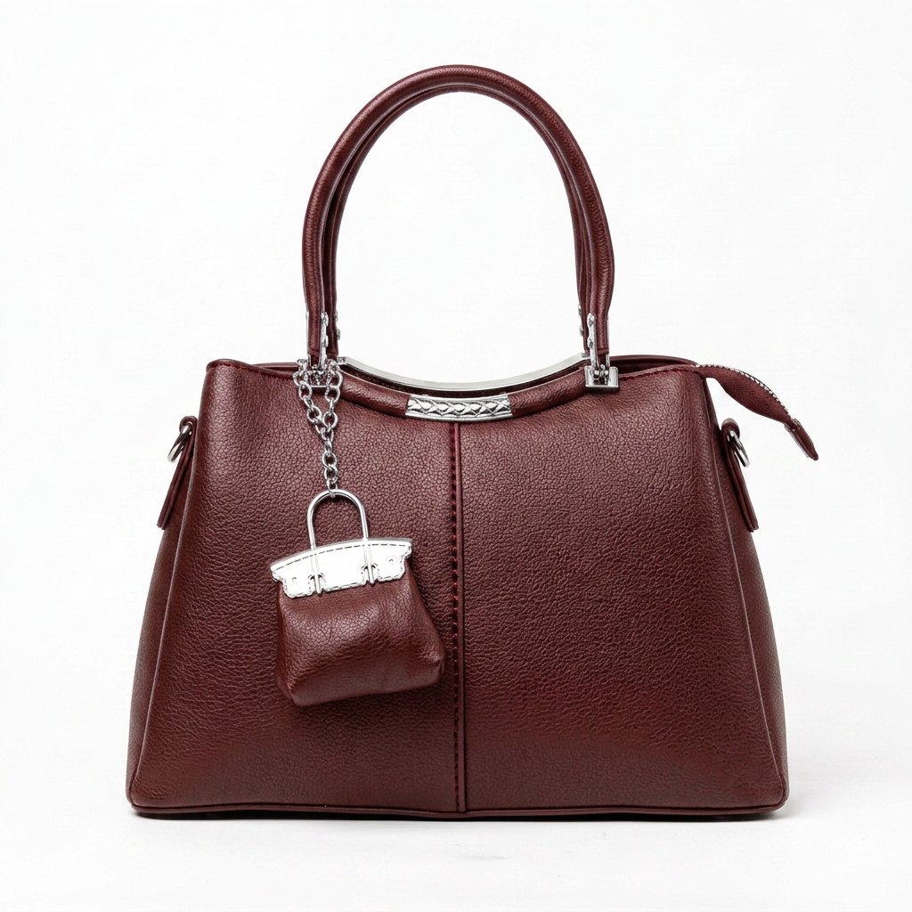 Lisbo Loop Tote Bag in Burgundy — front view