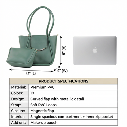 Sehar Curved Flap Handbag