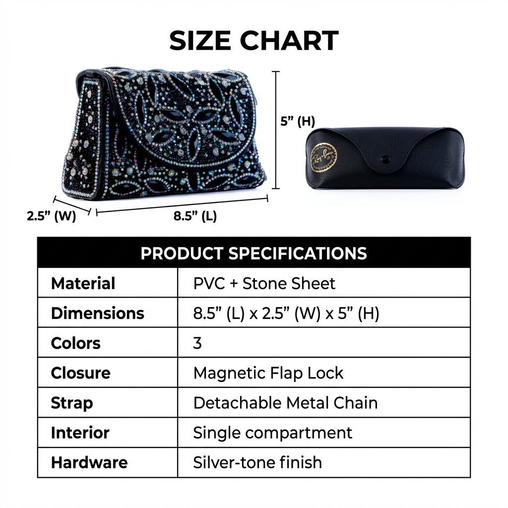 Zhaleh Midnight Bridal Clutch